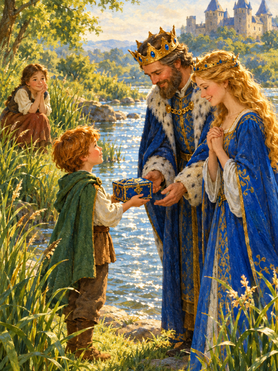 A proud gift offered beside the shining river