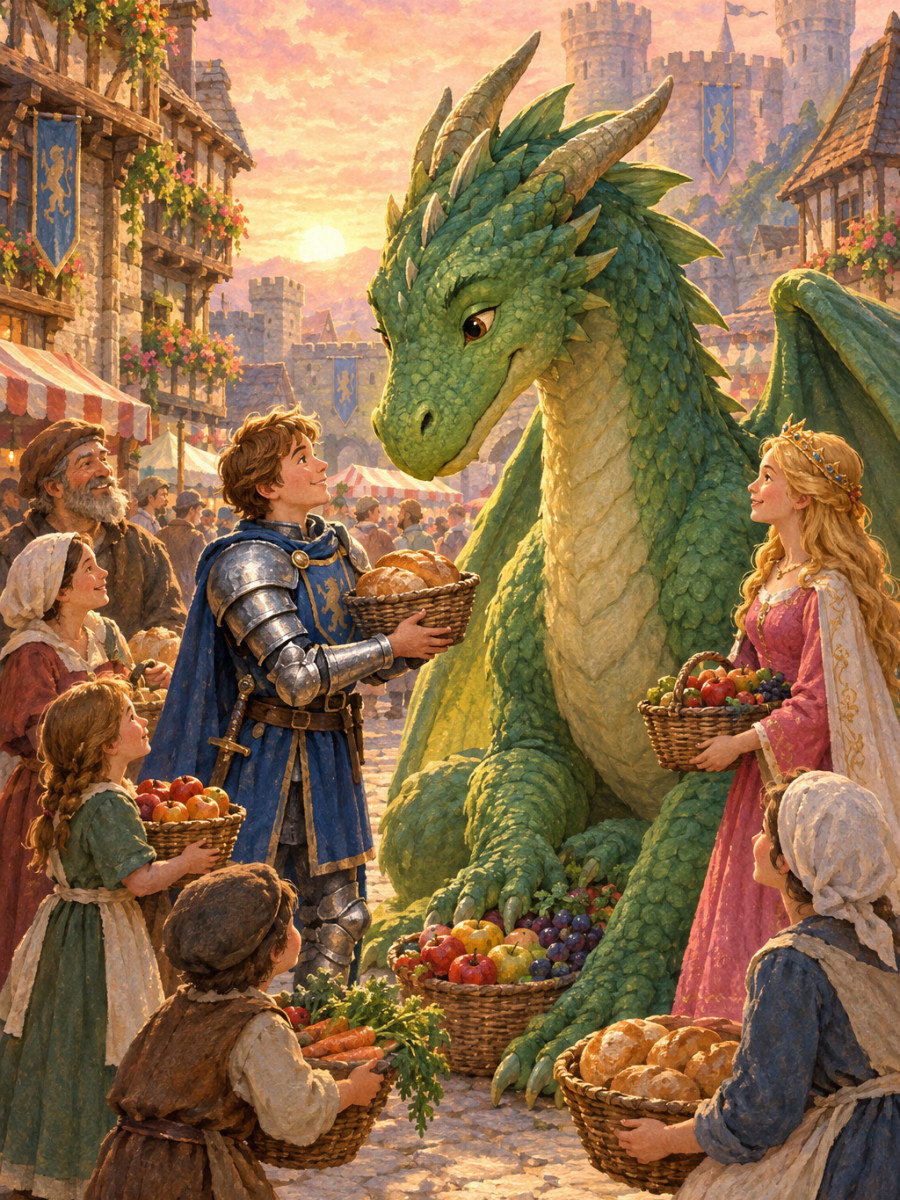 A whole kingdom celebrating in the town square